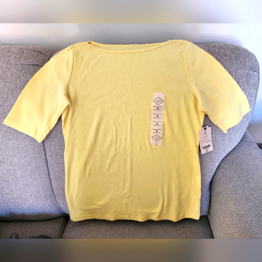 St John's Bay Classic Boatneck Tee, NWT, 100% cotton, Size S (can fit a medium)